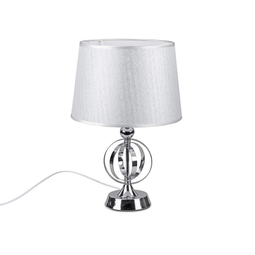 Lampe ca. 30x44cm silbernem Metall mit Kreisformen