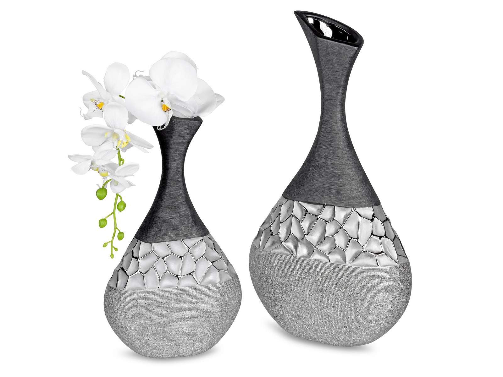 Bodenvase ca. 49cm silber-grau