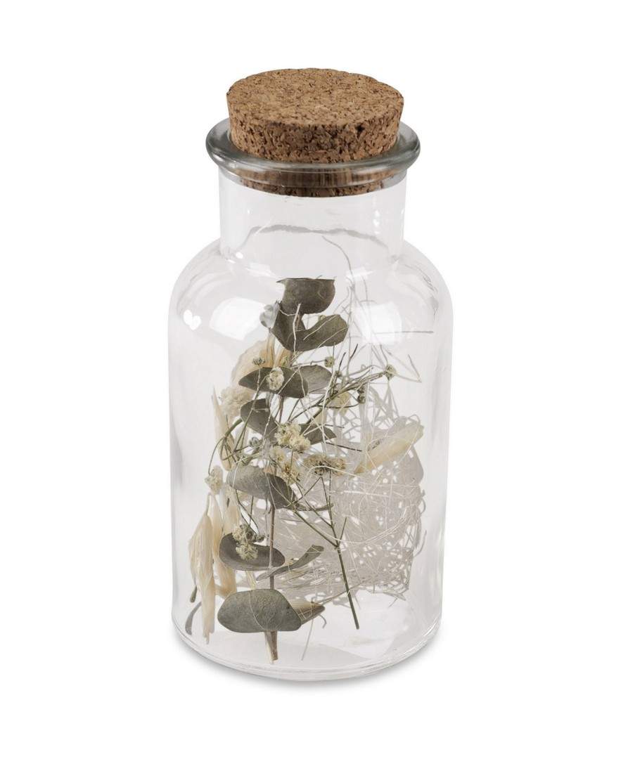 Deko-Glas mit Kork-Deckel; ca. 14cm
