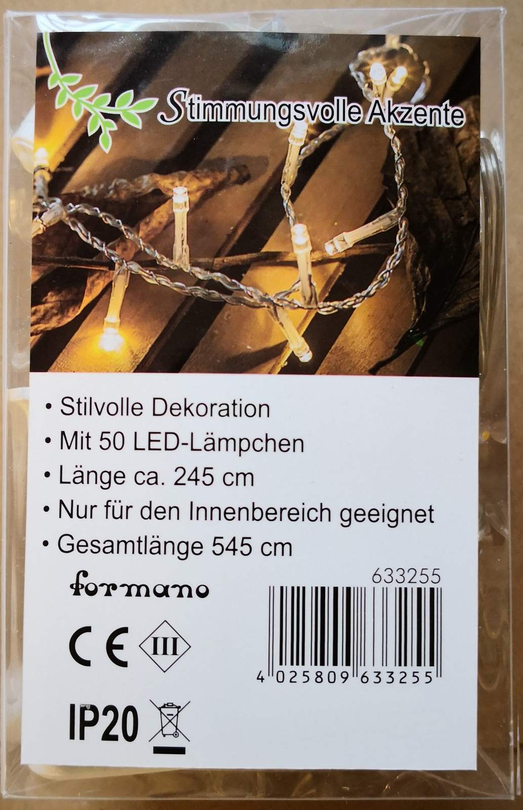 Formano Lichterkette mit 50 LED-Lämpchen, ca.245cm