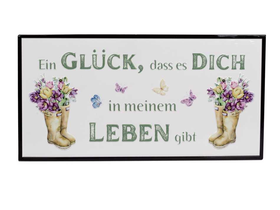 Metallschild 23x45 cm mit Gummistiefel-Motiv