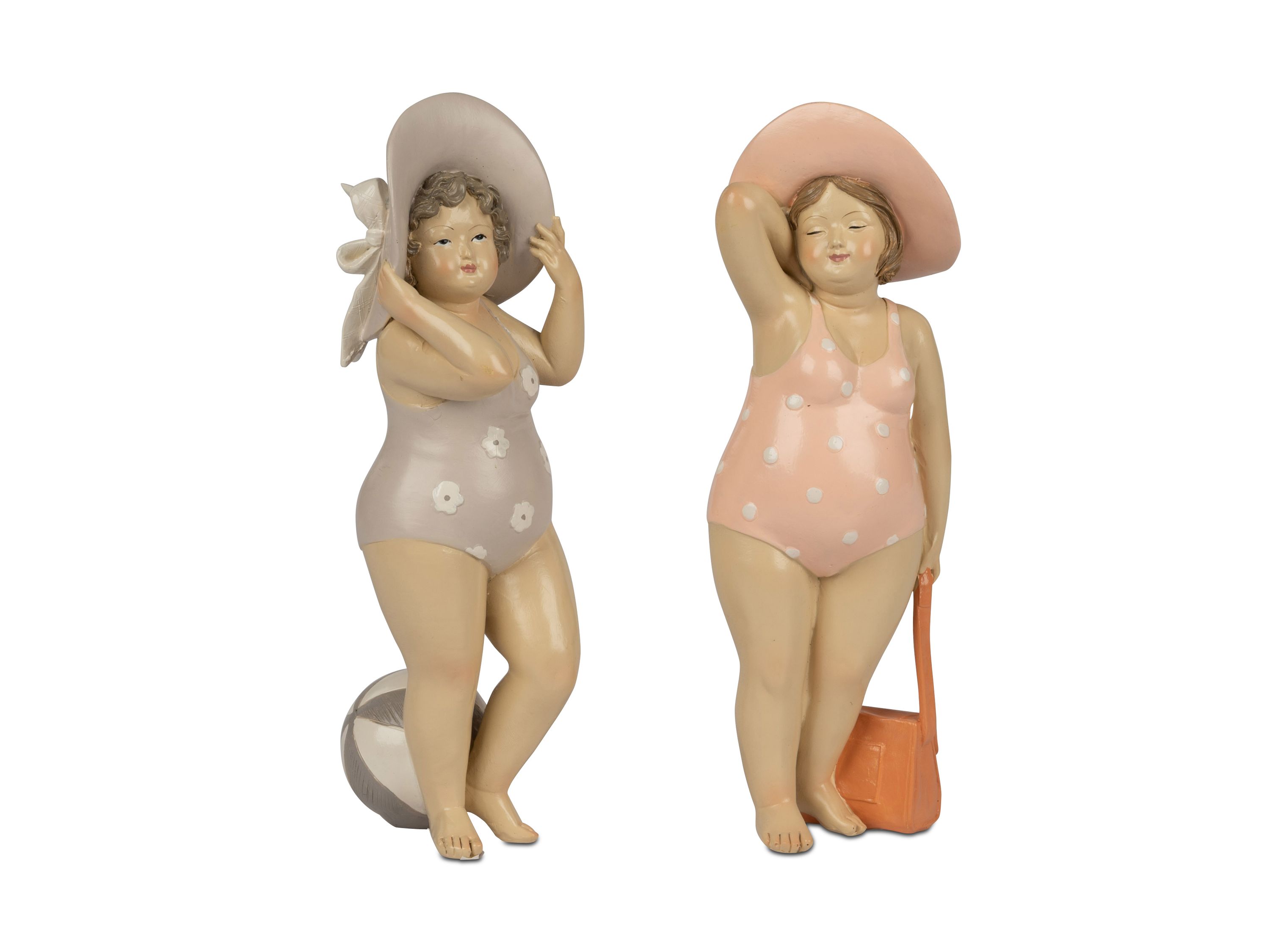 Badedame "Sommerzeit" im Retro-Look, 23 cm, handbemalt