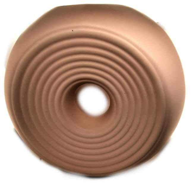 Elegante Keramikvase Apricot mit Rillen-Relief 18cm