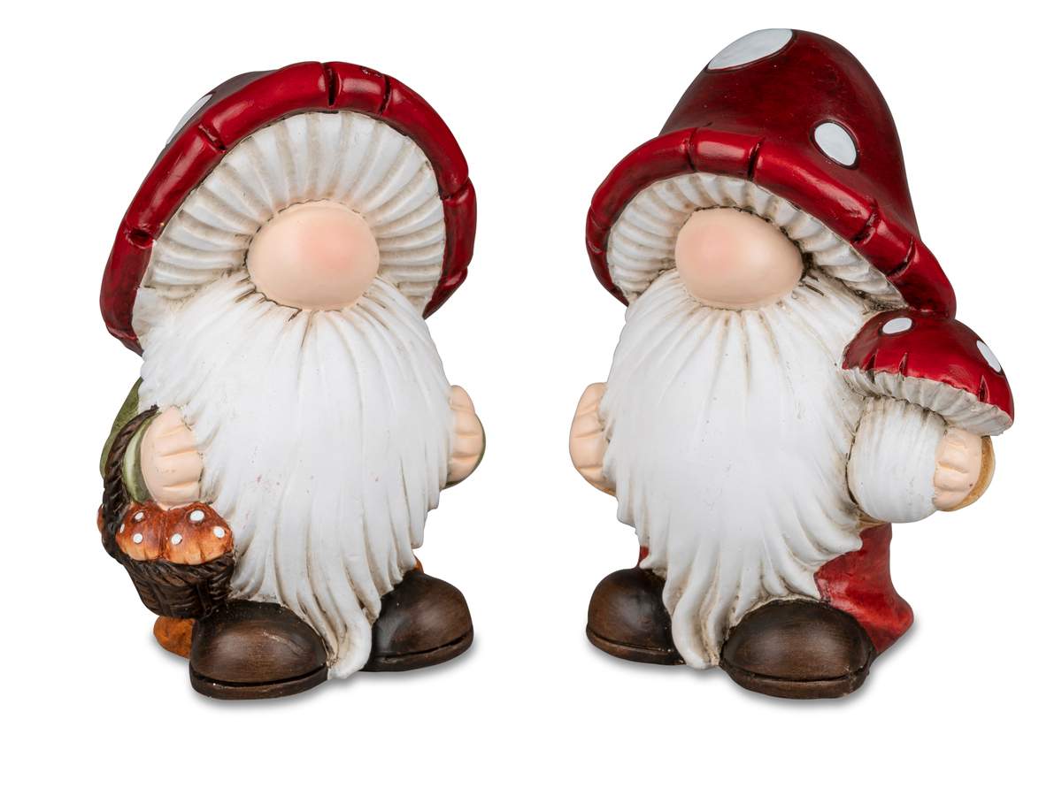 Deko-Figur Pilz-Zwerg 23cm – Handgefertigte Terracotta-Figur in verspieltem Design