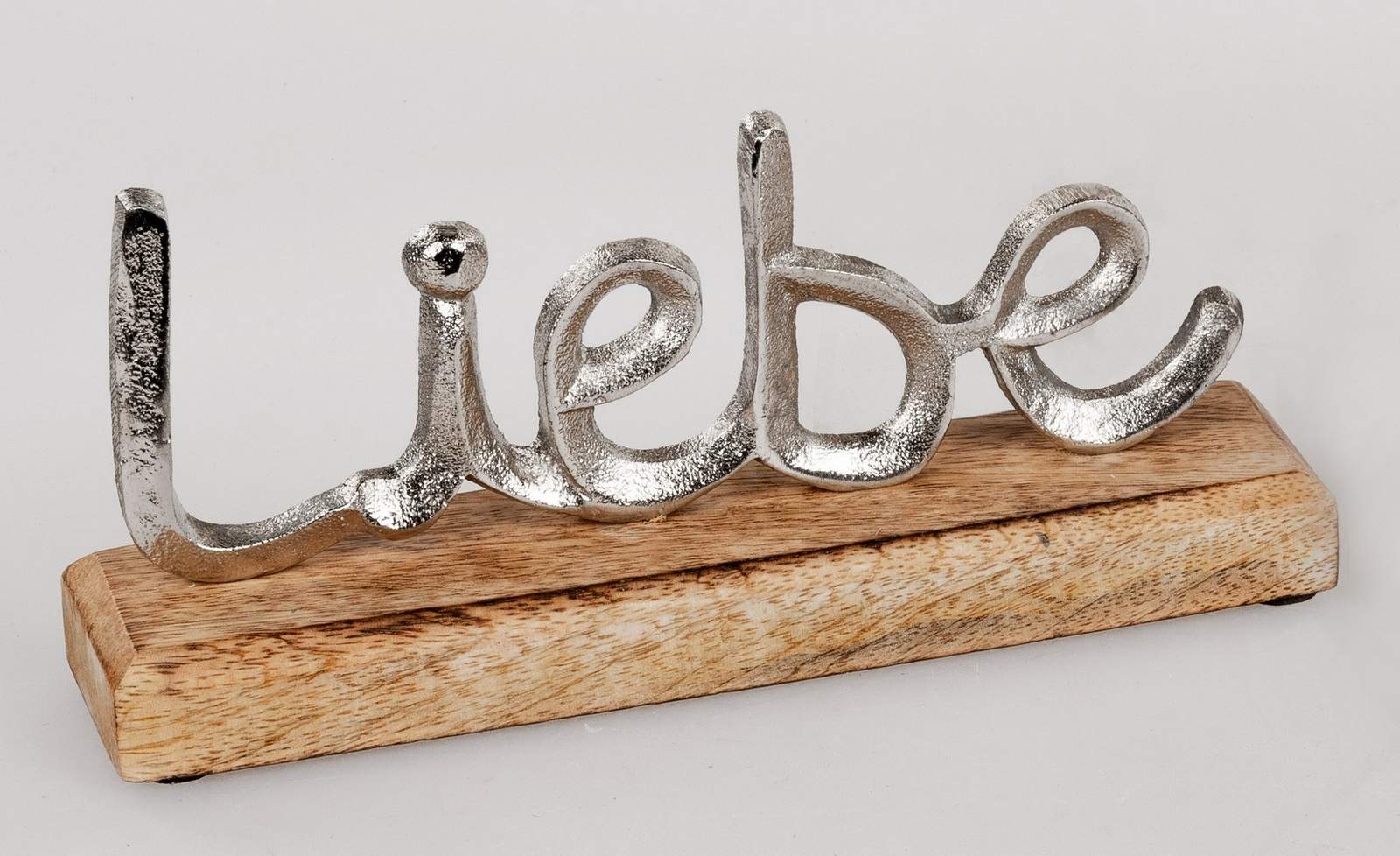 Schriftzug Liebe aus Alu Mango-Holz ca. 23cm