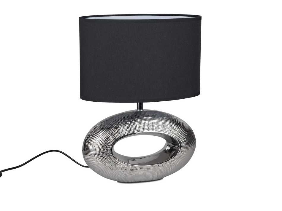 Elegante Tischlampe Silber-Schwarz 40cm