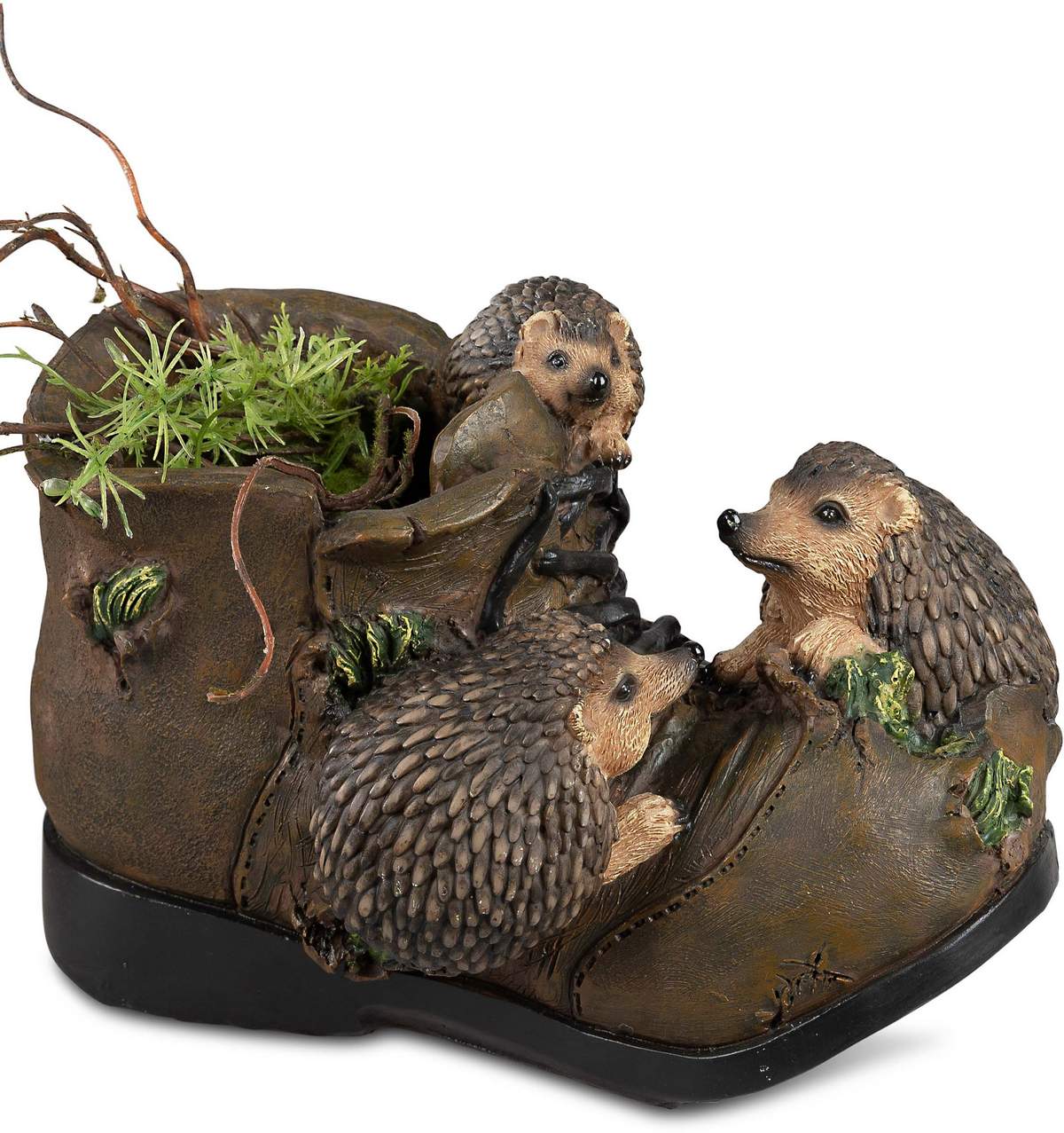 Charmantes Igel-Pflanzgefäß aus handbemaltem Kunststein 731227A