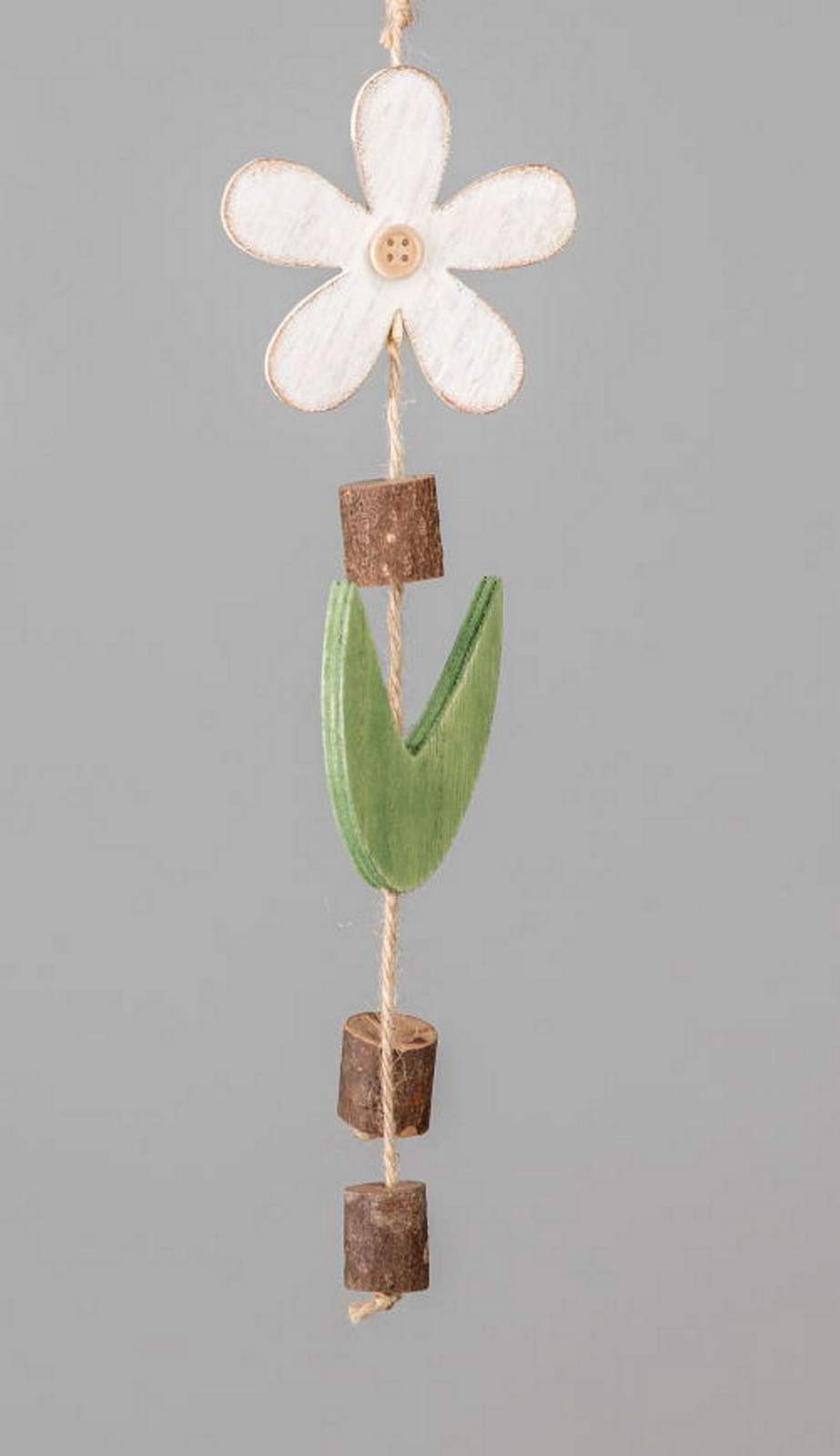Formano Hänger aus Holz, Blume weiß, ca. 28cm