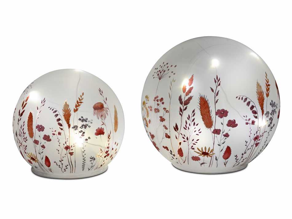 LED Deko-Kugel 12cm/15cm Kornfeld-Design
