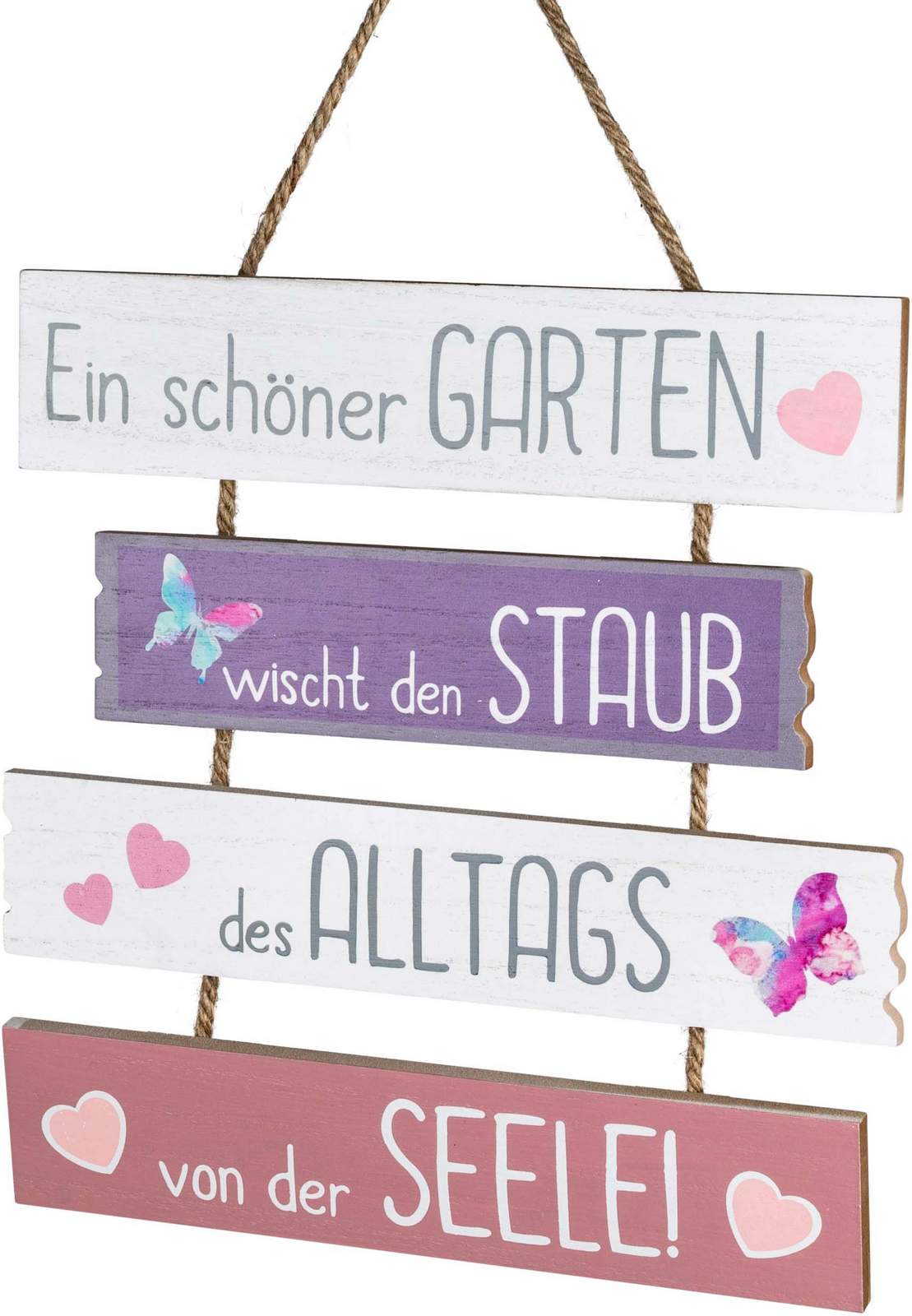 Hängendes Holzschild „Ein schöner Garten“ - 29 x 30 cm