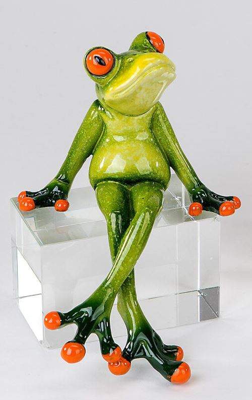 Formano Dekofigur Frosch Kantensitzer handbemalt