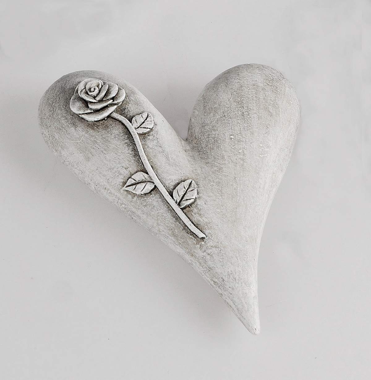Deko-Herz aus Kunststein glatt, ca. 13cm