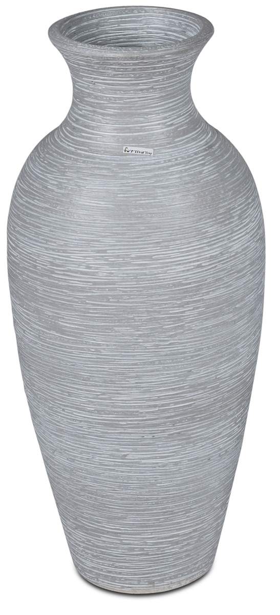 Große Bodenvase 80 cm aus Keramik – Creme-Graue Oberfläche mit Relief