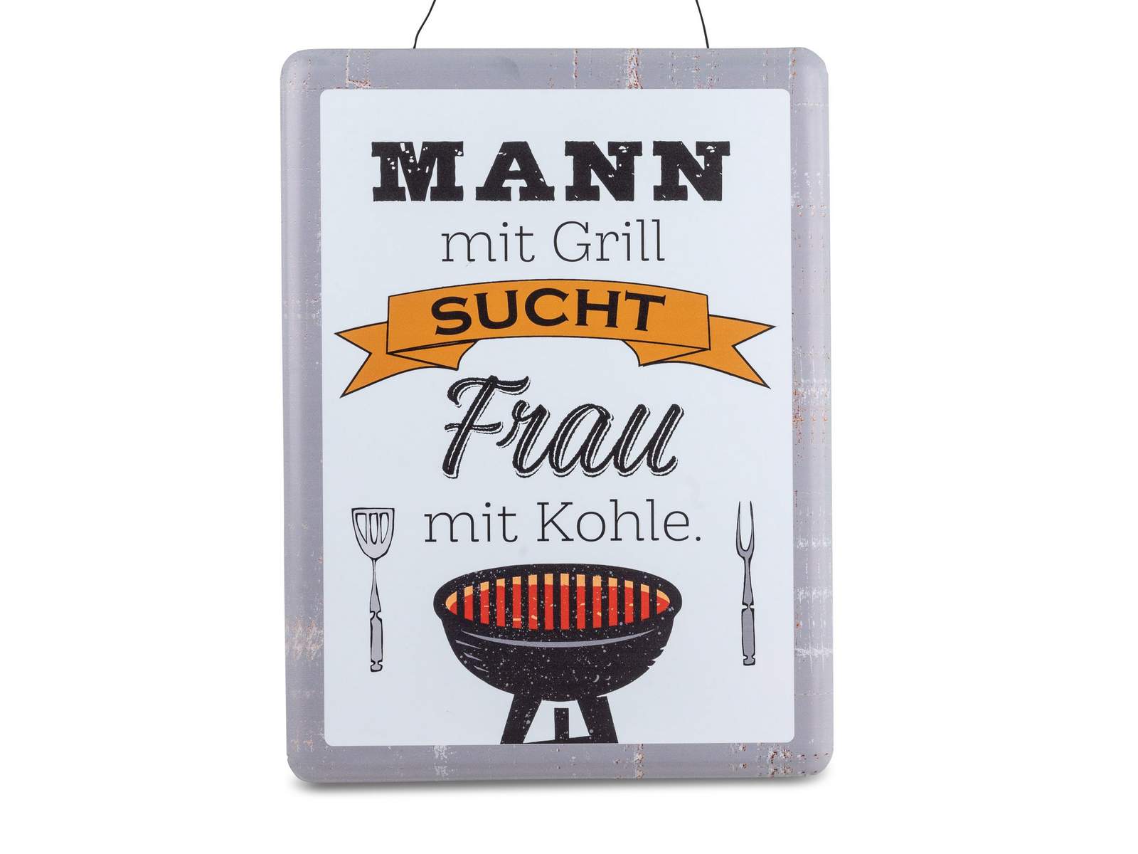 Metall-Wandbild mit Drahtaufhängung, 30x40cm, mit Spruch