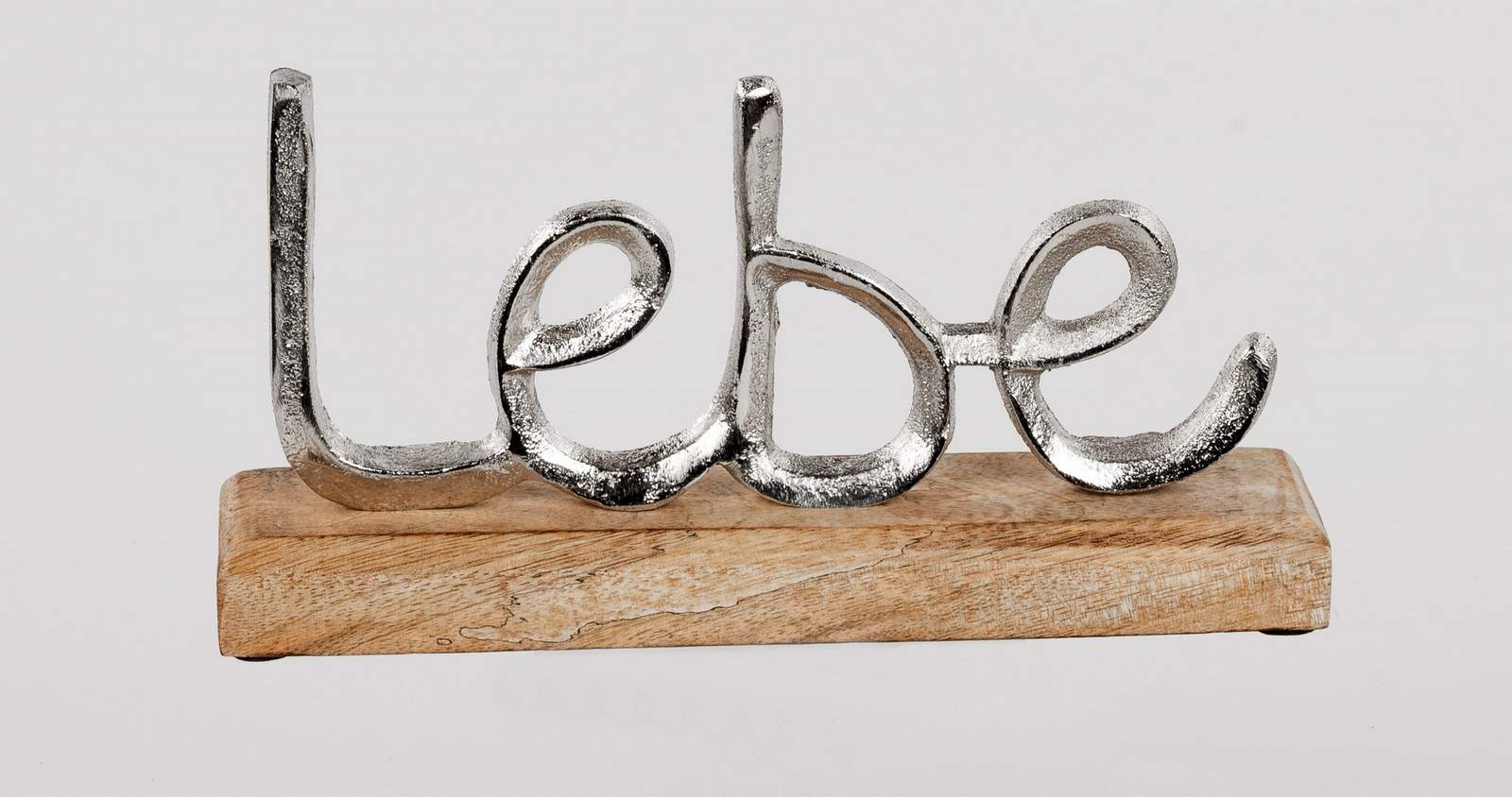 Schriftzug Lebe aus Alu Mango-Holz ca. 23cm
