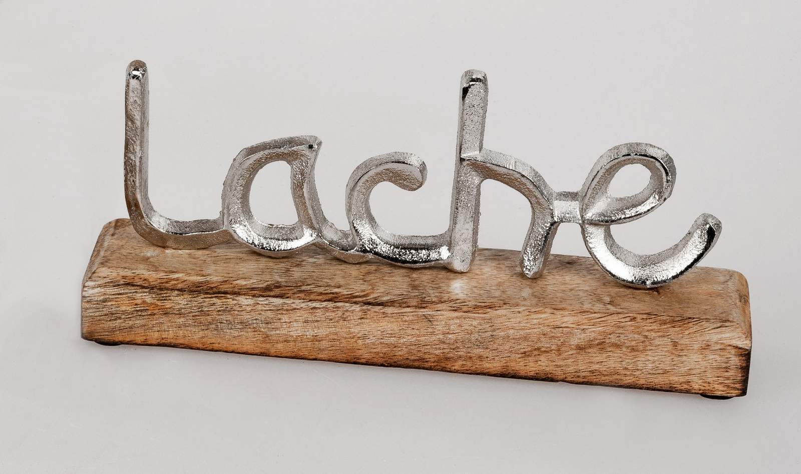 Schriftzug Lache aus Alu Mango-Holz ca. 23cm