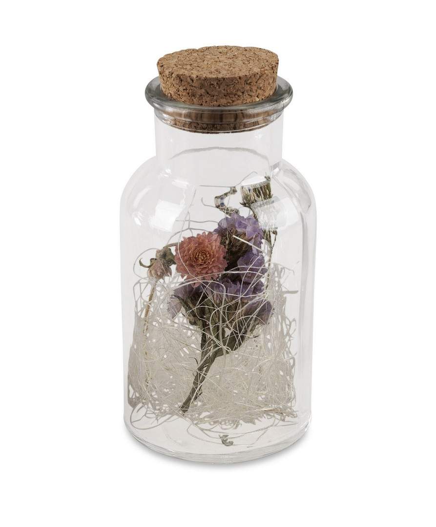 Deko-Glas mit Kork-Deckel; ca. 14cm