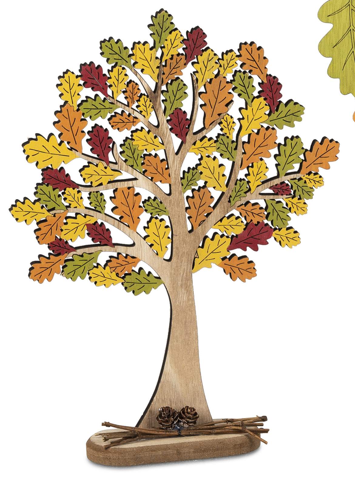 Handbemalter Deko-Baum aus Holz 30x46cm – Farbenfrohe Herbstdeko