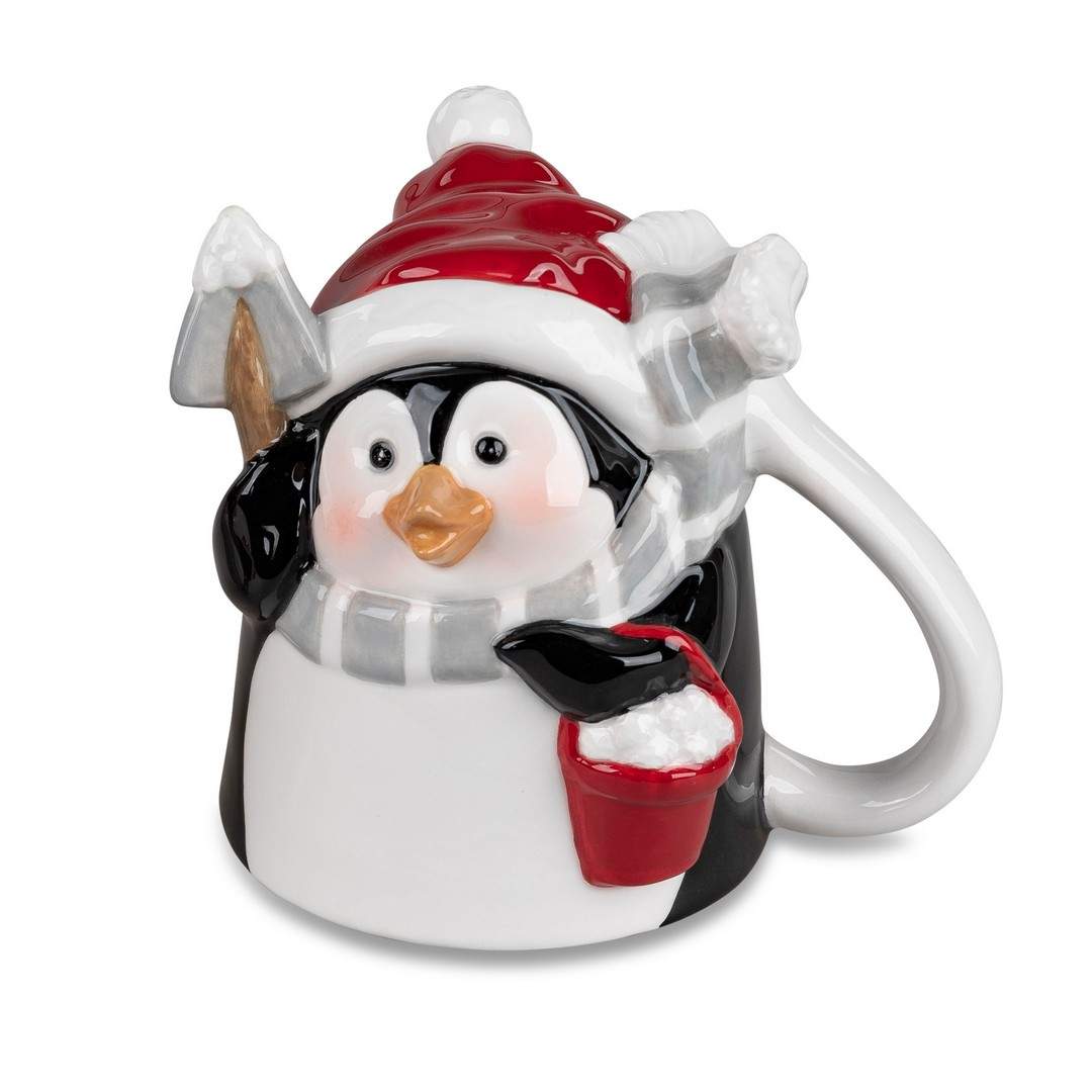 Weihnachtstasse - Umkehr-Pinguin im Winterzauber 742162B