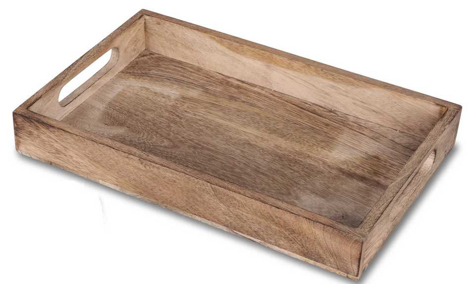 Edles Mango-Holz Tablett 32x22cm – Natur