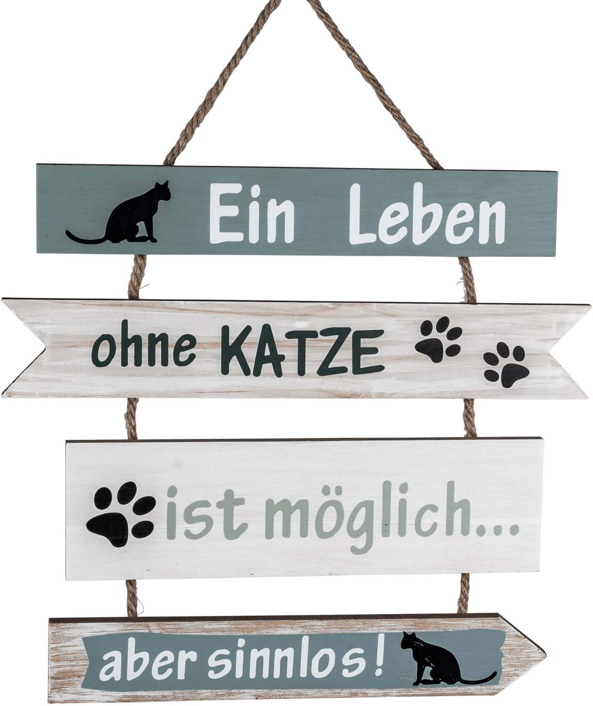 Humorvolles Holz-Schild für Katzenliebhaber – 30x33cm, hängend