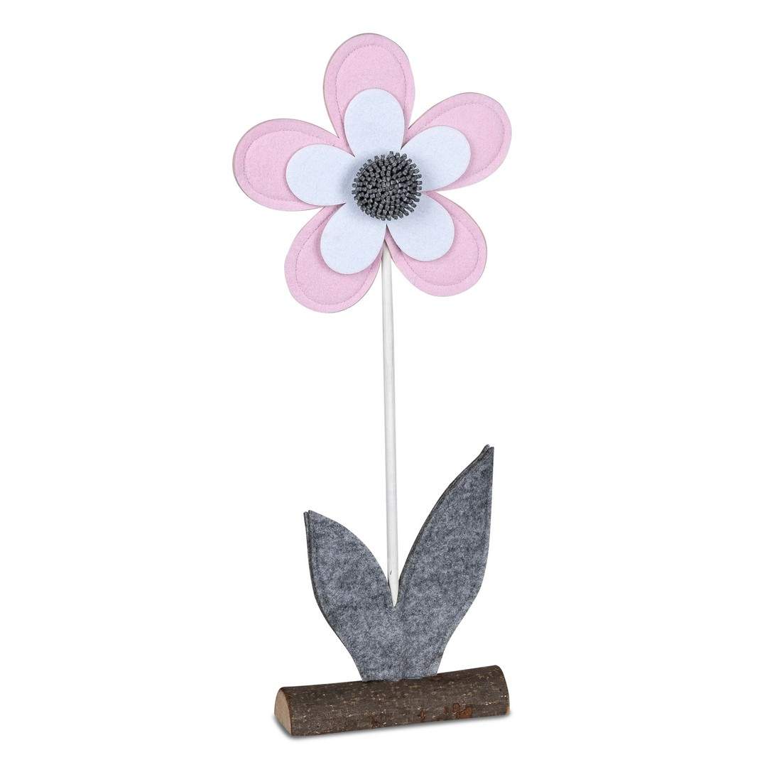 Blume auf Fuß ca.56cm Filz rosa