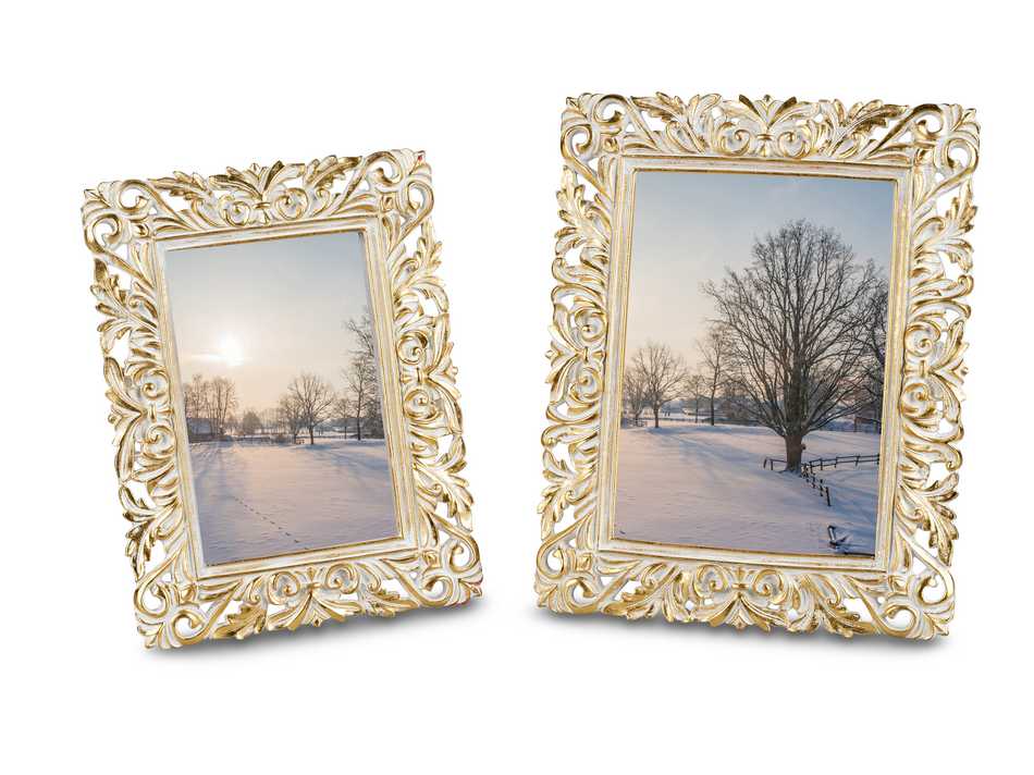 Klassischer Weiß-Gold Fotorahmen 13x18 cm