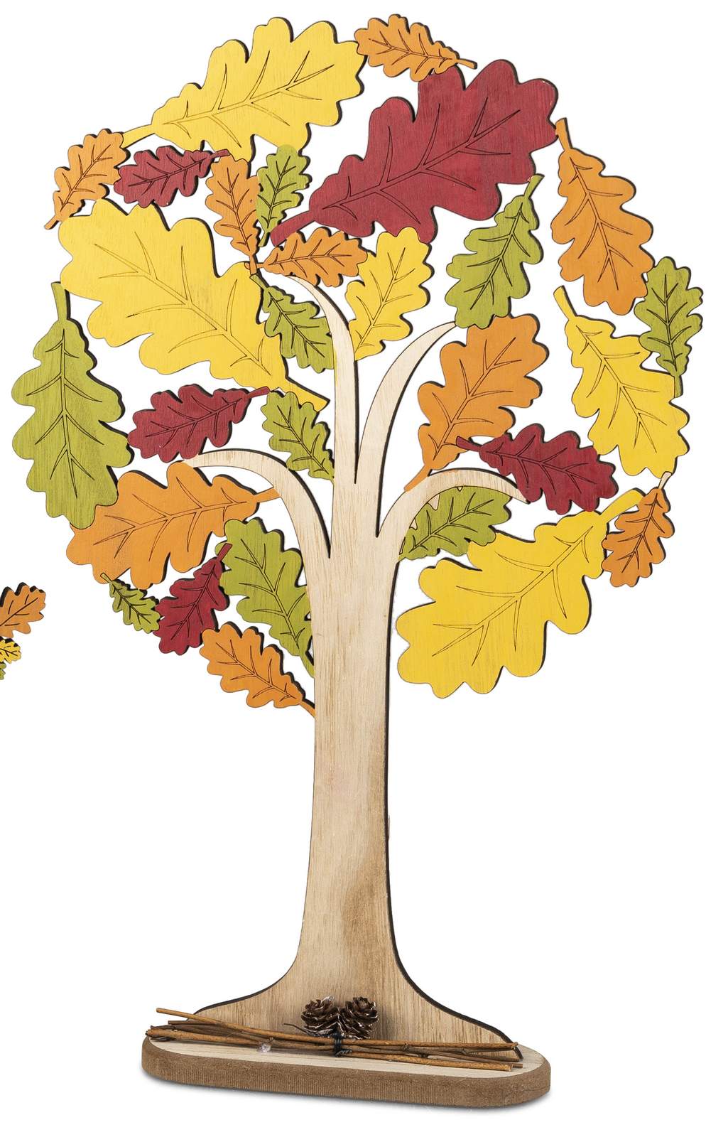Handbemalter Deko-Baum aus Holz 30x46cm – Farbenfrohe Herbstdeko