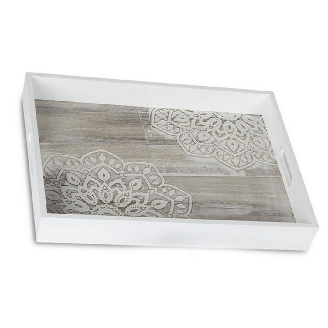 Tablett ca. 30x40cm Holz - Ornament