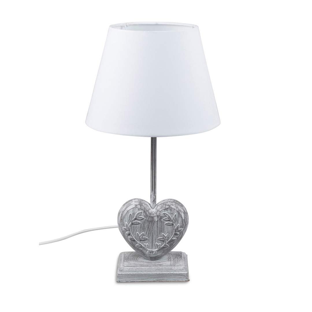 Lampe ca. 25x48cm Holz-Herz braun