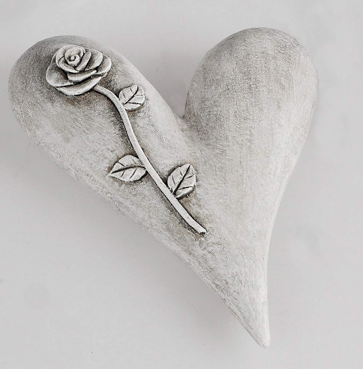 Deko-Herz aus Kunststein glatt, ca. 15cm