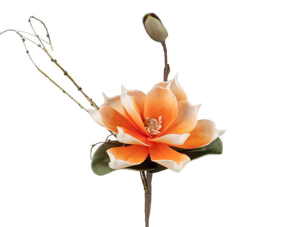 Deko-Zweig Magnolie – 42 cm – mit Blüte & Knospe