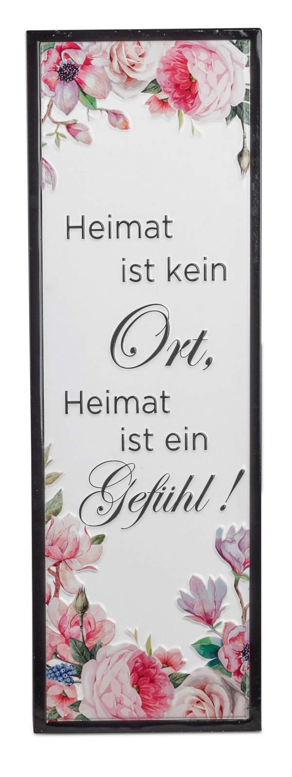 Metall-Wandbild mit inspirierendem Spruch, 58 x 19cm