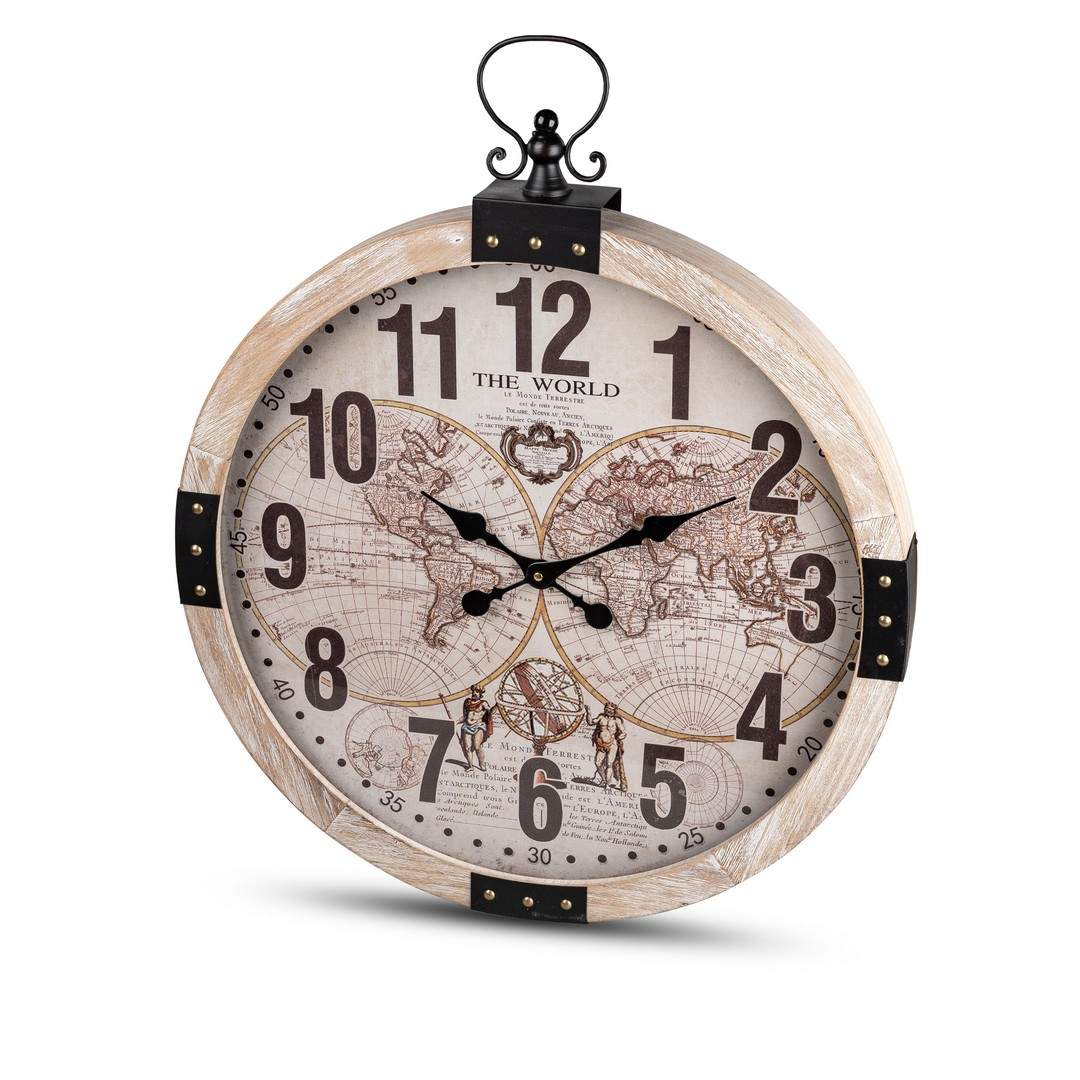 Wanduhr rund 70 Metall - Holz