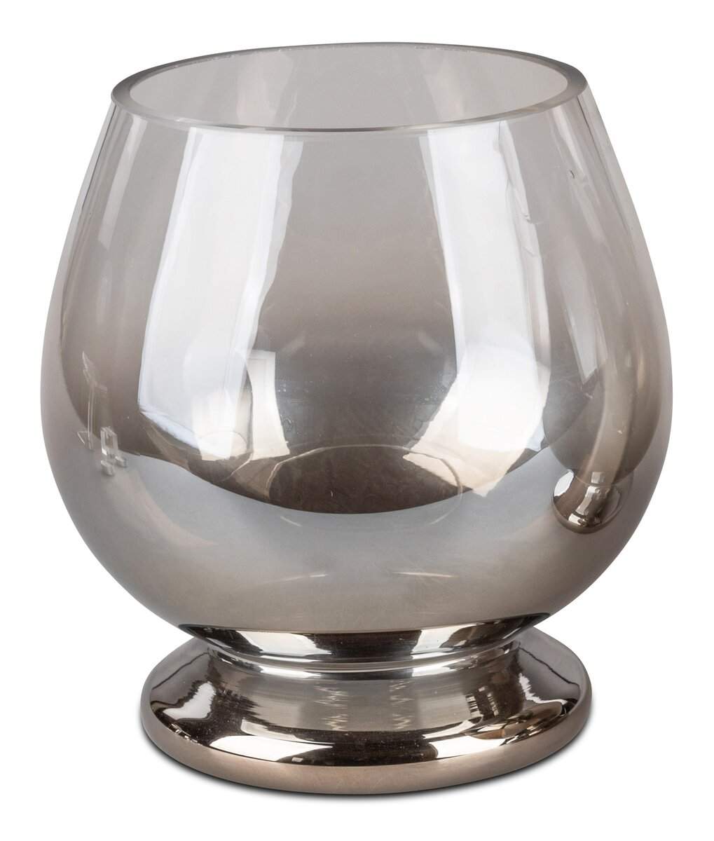 Windlicht 25cm aus transparentem Farbglas, metallisch glänzend