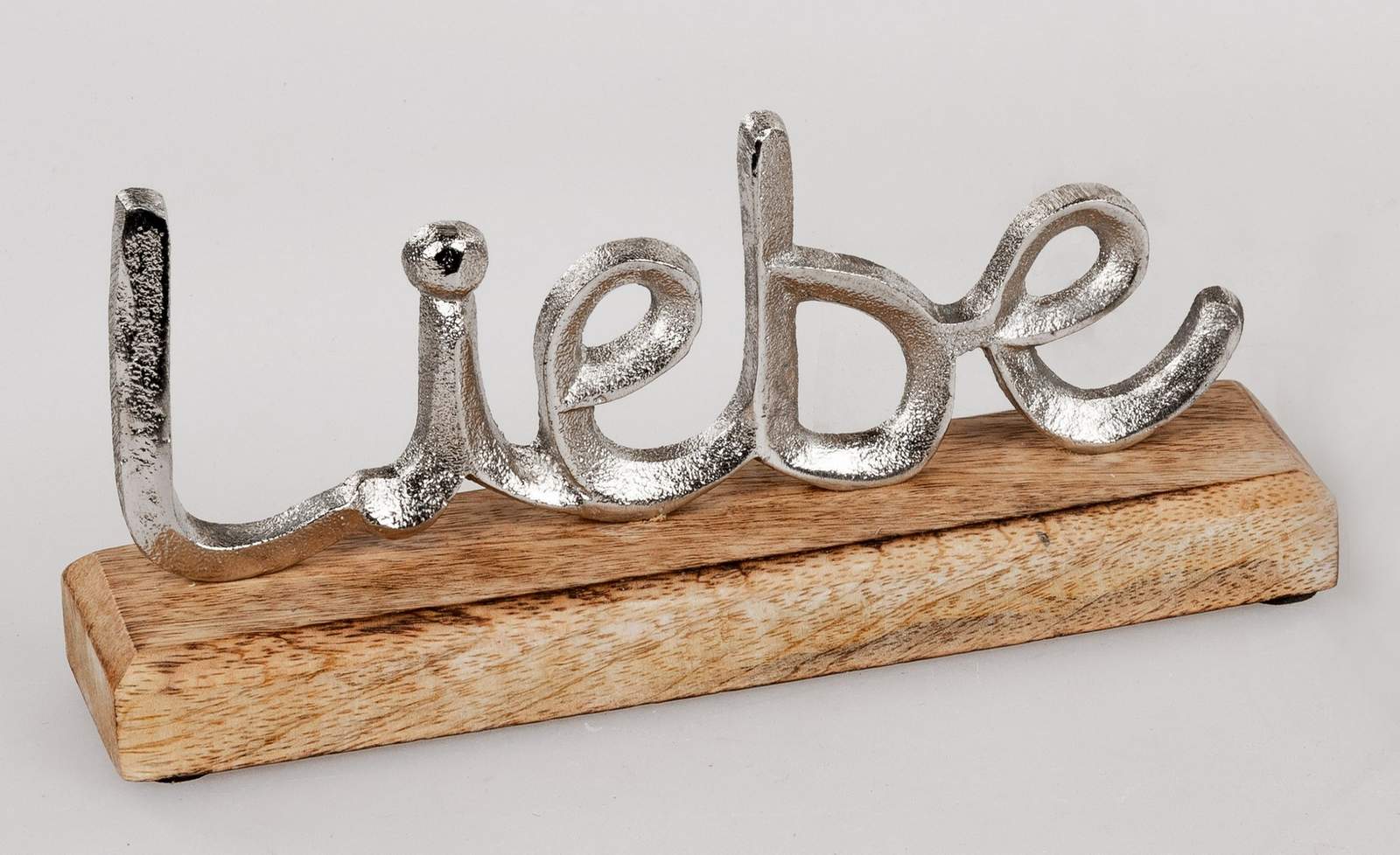 Schriftzug Liebe aus Alu Mango-Holz ca. 23cm