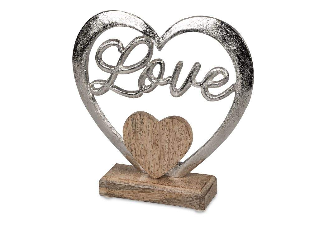 Herz "Love" 22cn Alu Mango-Holz