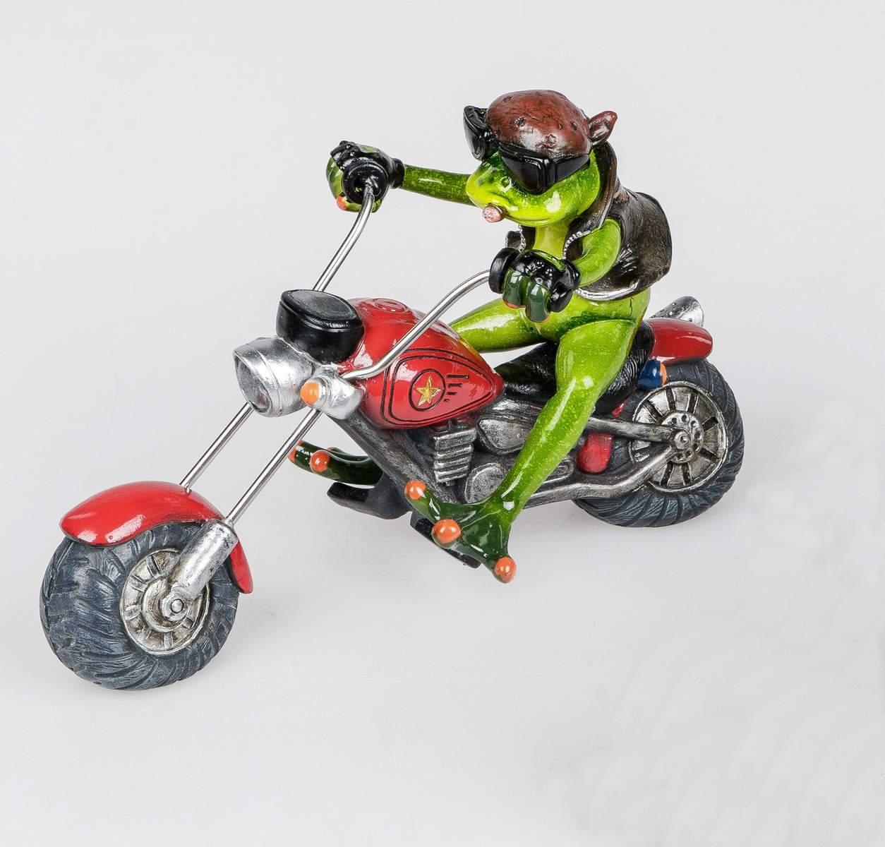 Formano Dekofigur Frosch als Biker, rot, ca.22cm