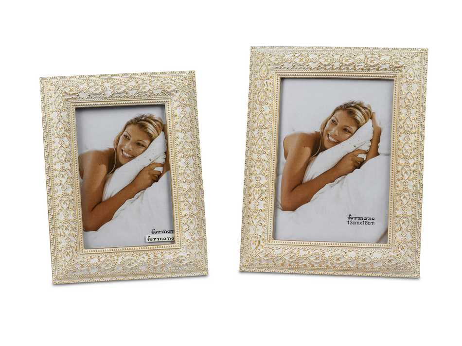 Edler Fotorahmen Creme-Gold 13x18cm