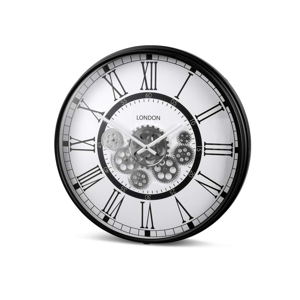 Wanduhr 54cm "Steampunk Symphony" Weiß-Silber 676061