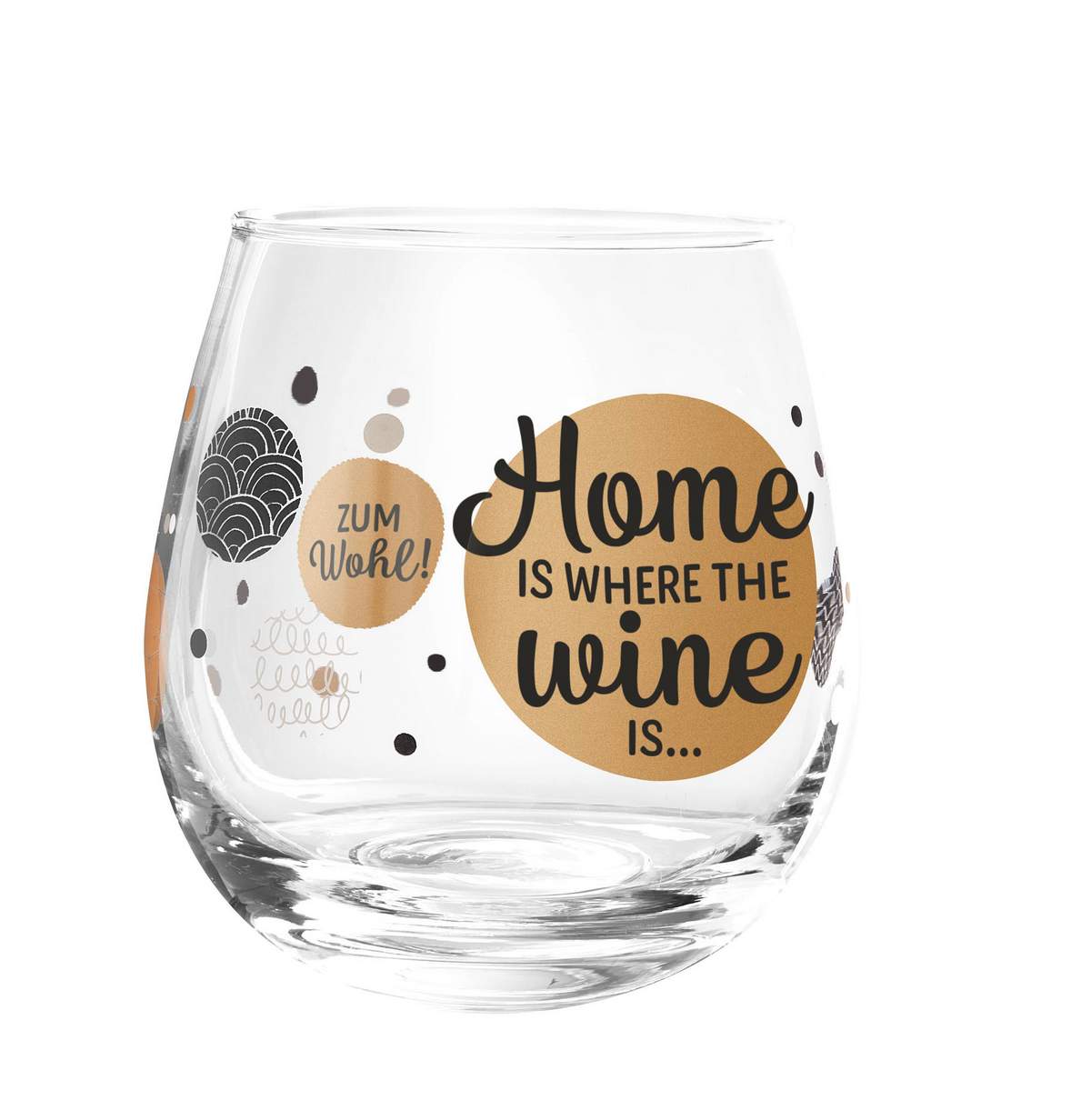 Trinkglas Cocktailglas mit Spruch - Home is where the Wine is