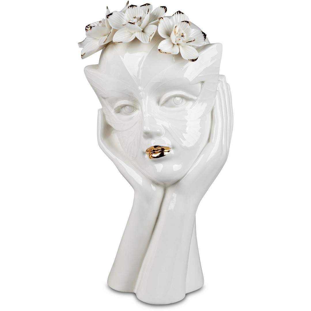 Büste 34cm Weiss-Gold